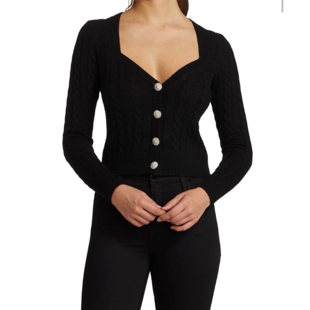 Ronny Kobo knit cardigan with gemstone buttons